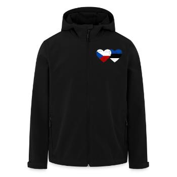 Tschechien Estland Flagge Herz used - Recycelte Männer Softshell-Jacke von Stanley/Stella - Schwarz - Vorne - AI Model Male 185 light (185cm)