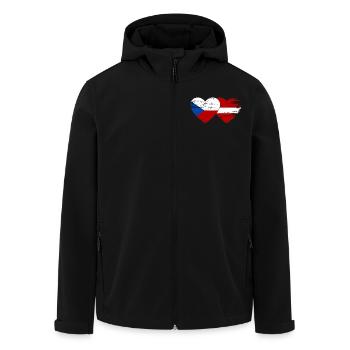 République tchèque Lettonie drapeau coeur utilisé - Veste softshell homme en polyester recyclé Stanley/Stella - noir - Devant - AI Model Male 185 light (185cm)