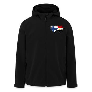 Finlande Egypte Drapeau Mains Coeur Forme Utilisé - Veste softshell homme en polyester recyclé Stanley/Stella - noir - Devant - AI Model Male 185 light (185cm)