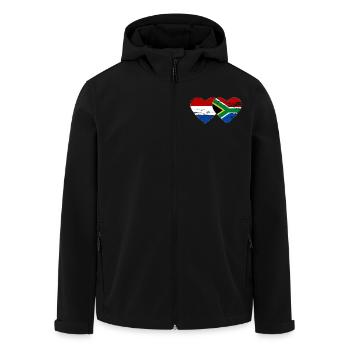 Hollande Afrique du Sud Drapeau Mains Coeur Forme Utilisé - Veste softshell homme en polyester recyclé Stanley/Stella - noir - Devant - AI Model Male 185 light (185cm)