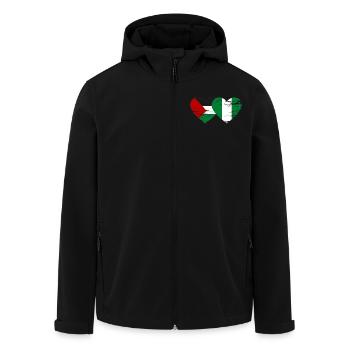 Palestine Nigeria flag used - Men’s Recycled Softshell Jacket by Stanley/Stella - black - Front - AI Model Male 185 light (185cm)