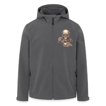 Skull mit Kaffeebecher Kaffee - Recycelte Männer Softshell-Jacke von Stanley/Stella - Schwarz - Vorne - AI Model Male 185 light (185cm)