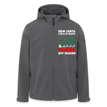 Comment le Père Noël reste en forme pendant la saison morte - Veste softshell homme en polyester recyclé Stanley/Stella - noir - Devant - AI Model Male 185 light (185cm)