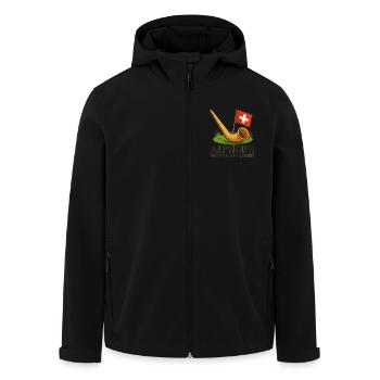 Alphorn keine halben Sachen - Recycelte Männer Softshell-Jacke von Stanley/Stella - Schwarz - Vorne - AI Model Male 185 light (185cm)