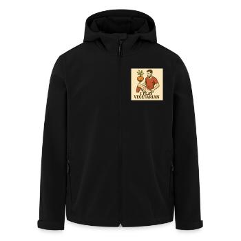 Fussball I play vegetarian - Recycelte Männer Softshell-Jacke von Stanley/Stella - Schwarz - Vorne - AI Model Male 185 light (185cm)