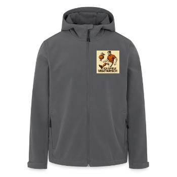 Fussball Ich spiele vegetarisch - Recycelte Männer Softshell-Jacke von Stanley/Stella - Schwarz - Vorne - AI Model Male 185 light (185cm)