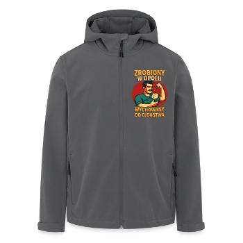 Made in Opole – erzogen, um Vater zu sein - Recycelte Männer Softshell-Jacke von Stanley/Stella - Schwarz - Vorne - AI Model Male 185 light (185cm)
