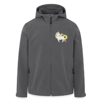 Enchanted pastel unicorn - Men’s Recycled Softshell Jacket by Stanley/Stella - black - Front - AI Model Male 185 light (185cm)