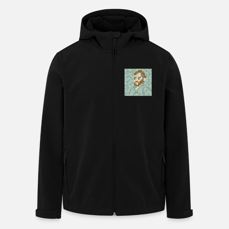 Van Gogh - Self portrait - PixelArt-Selbstporträt - Recycelte Männer Softshell-Jacke von Stanley/Stella - Schwarz