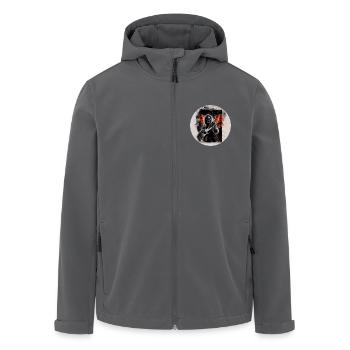 Rock 'n' Roll Squelette en feu #3 - Veste softshell homme en polyester recyclé Stanley/Stella - noir - Devant - AI Model Male 185 light (185cm)