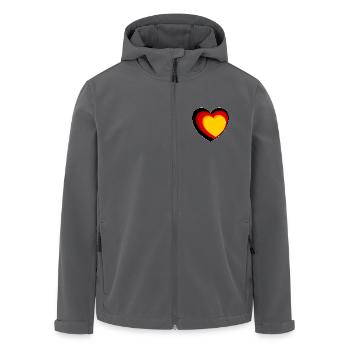 3D heart in black, red and gold - Men’s Recycled Softshell Jacket by Stanley/Stella - anthracite - Front - AI Model Male 185 light (185cm)