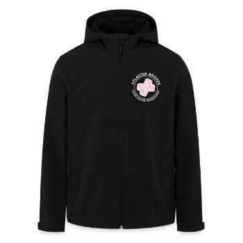 Brigade trottoir Petits gestes. Un grand cœur. - Veste softshell homme en polyester recyclé Stanley/Stella - noir - Devant - AI Model Male 185 light (185cm)