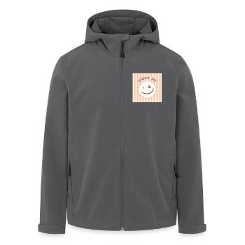 Sourire sur motif rayé - Veste softshell homme en polyester recyclé Stanley/Stella - noir - Devant - AI Model Male 185 light (185cm)