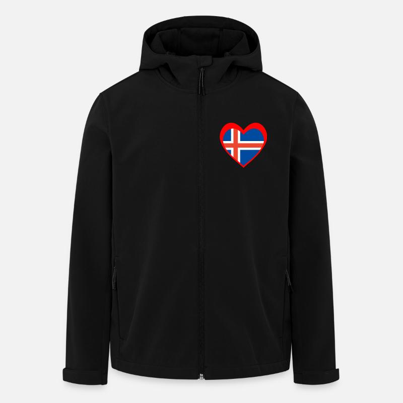 Ísland Hjarta – Ást til Íslands - Men’s Recycled Softshell Jacket by Stanley/Stella - black