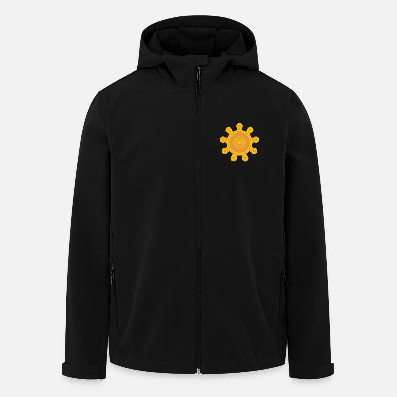 Central orange mandala sun - Men’s Recycled Softshell Jacket by Stanley/Stella - black