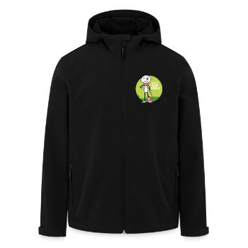 Strichel - Hals und Beinbruch - Genesungswünsche  - Recycelte Männer Softshell-Jacke von Stanley/Stella - Schwarz - Vorne - AI Model Male 185 light (185cm)