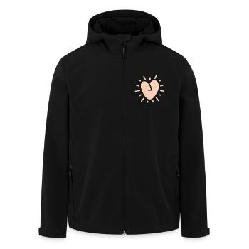 Cœur rayonnant rose – style poétique et léger - Veste softshell homme en polyester recyclé Stanley/Stella - noir - Devant - AI Model Male 185 light (185cm)