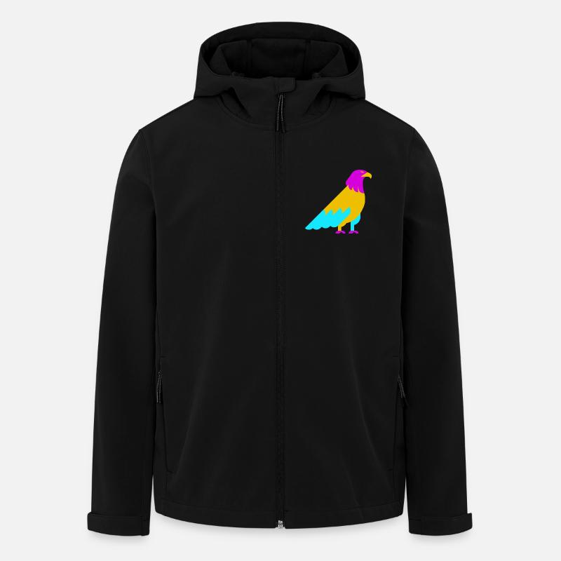 Farbenfroher abstrakter Adler - Recycelte Männer Softshell-Jacke von Stanley/Stella - Schwarz
