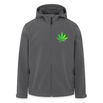Cannabis weed Feuille de cannabis lapidé stoner stoner - Veste softshell homme en polyester recyclé Stanley/Stella - noir - Devant - AI Model Male 185 light (185cm)