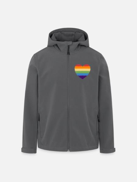 Swirled rainbow heart logo - Men’s Recycled Softshell Jacket by Stanley/Stella - black