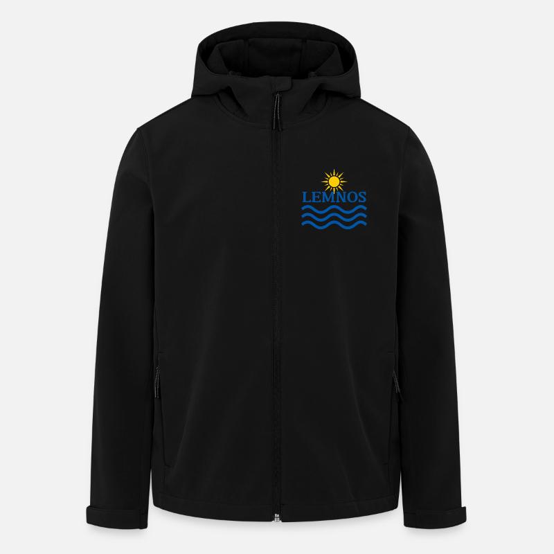 Lemnos Sonnenwellen - Recycelte Männer Softshell-Jacke von Stanley/Stella - Schwarz