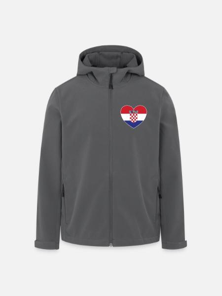Croatia Flag Heart - Men’s Recycled Softshell Jacket by Stanley/Stella - black