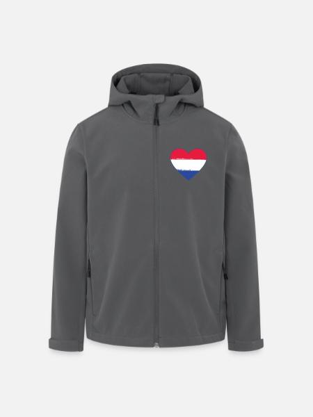 Holland Flag Heart used - Men’s Recycled Softshell Jacket by Stanley/Stella - black