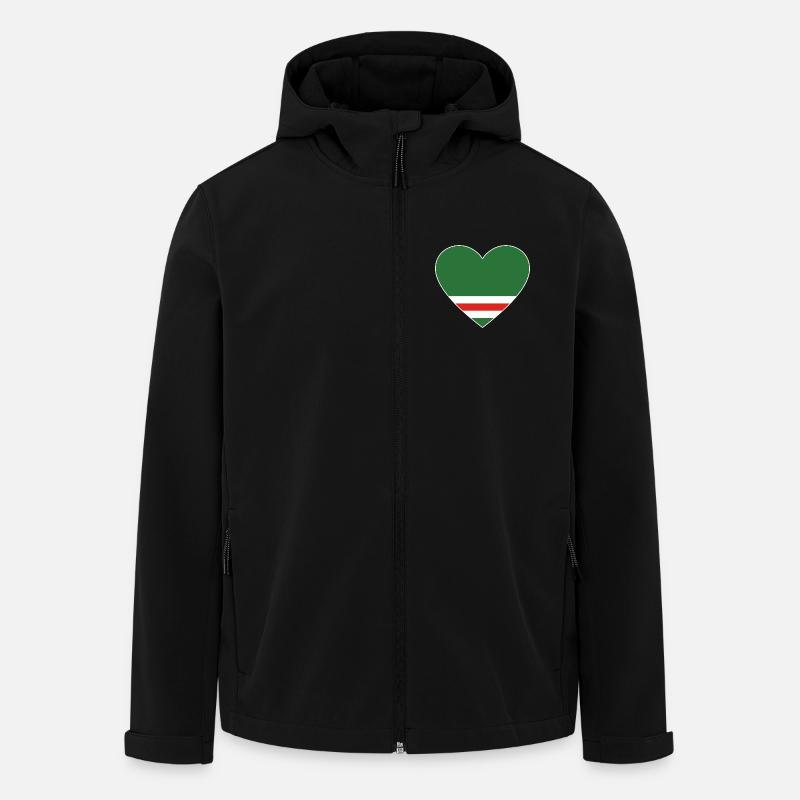 Tschetschenien Flagge Herz - Recycelte Männer Softshell-Jacke von Stanley/Stella - Schwarz