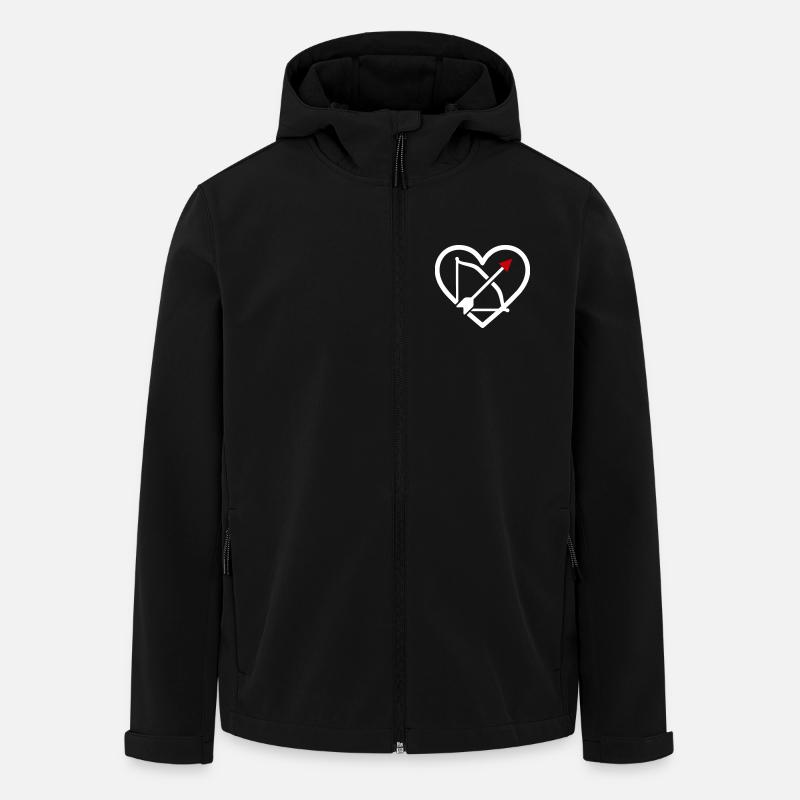 Bogenschießen Herz Pfeil Pfeil Sport Geschenk - Recycelte Männer Softshell-Jacke von Stanley/Stella - Schwarz