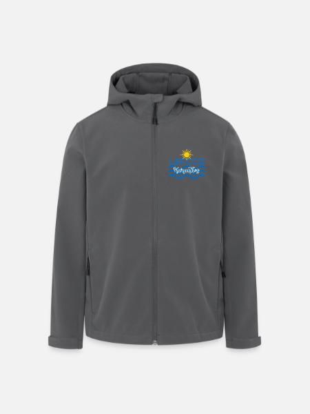Lefkos Karpathos Sun Waves Logo - Men’s Recycled Softshell Jacket by Stanley/Stella - black