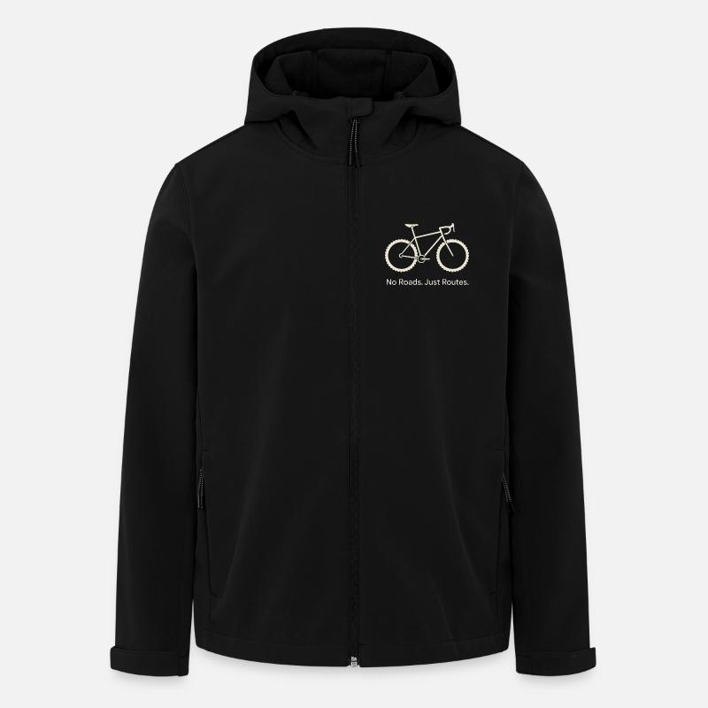 Vélo de gravier - Pas de routes. Juste des itinéraires. - Veste softshell homme en polyester recyclé Stanley/Stella - noir