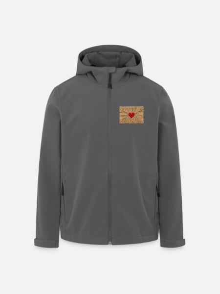 Lettre d’amour brodée (imprimée) - Veste softshell homme en polyester recyclé Stanley/Stella - noir