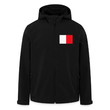 Bloc d’échantillons rouge-blanc - Veste softshell homme en polyester recyclé Stanley/Stella - noir - Devant - AI Model Male 185 light (185cm)
