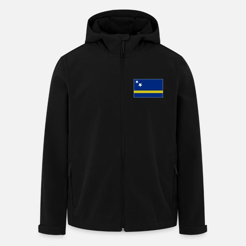 Curacao Flagge - Recycelte Männer Softshell-Jacke von Stanley/Stella - Schwarz