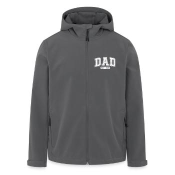 Papa est 2026 – Cadeau de design intemporel pour les papas - Veste softshell homme en polyester recyclé Stanley/Stella - noir - Devant - AI Model Male 185 light (185cm)