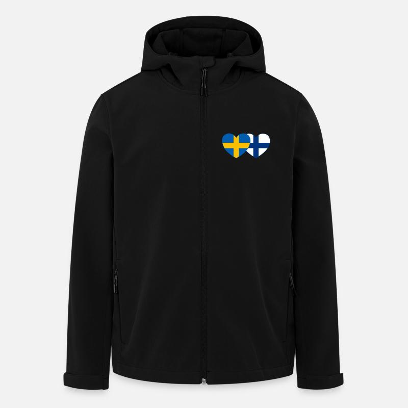 Schweden Finnland Flagge Herz - Recycelte Männer Softshell-Jacke von Stanley/Stella - Schwarz
