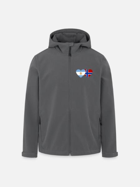 Argentina Norway Flag Heart - Men’s Recycled Softshell Jacket by Stanley/Stella - black
