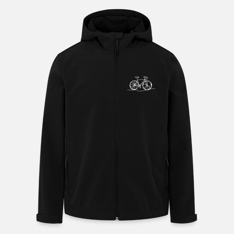 Bicycle in a line - Men’s Recycled Softshell Jacket by Stanley/Stella - black