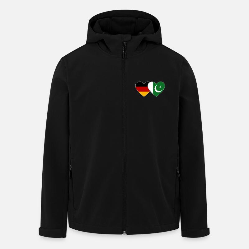 Germany Pakistan Flag Heart - Men’s Recycled Softshell Jacket by Stanley/Stella - black