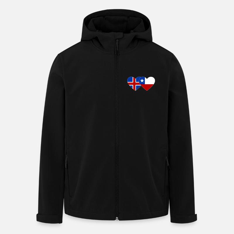 Island Chile Flagge Herz - Recycelte Männer Softshell-Jacke von Stanley/Stella - Schwarz