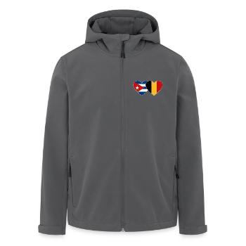 Cœur du drapeau de Cuba Belgique - Veste softshell homme en polyester recyclé Stanley/Stella - charbon - Devant - AI Model Male 185 light (185cm)