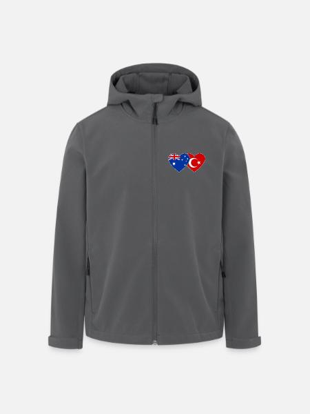 Australia Turkey Flag Heart - Men’s Recycled Softshell Jacket by Stanley/Stella - black