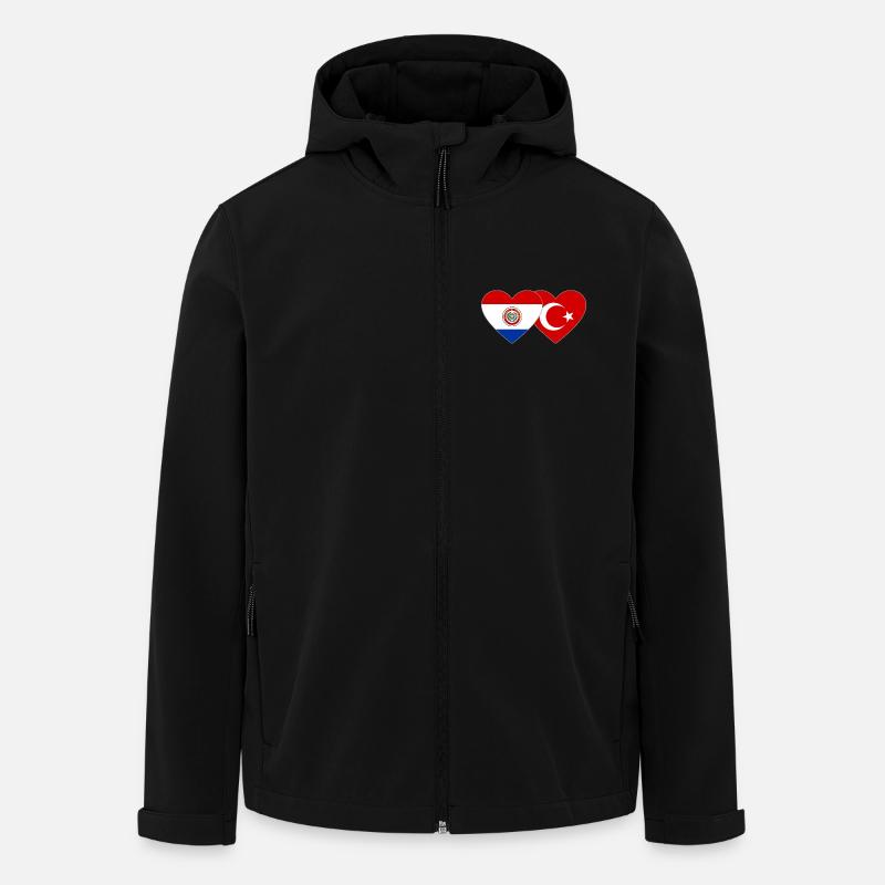 Paraguay_Tuerkei_Flagge_Herz - Recycelte Männer Softshell-Jacke von Stanley/Stella - Schwarz