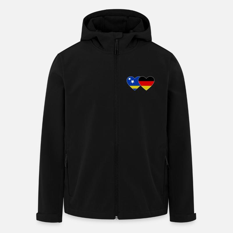 Drapeau de Curaçao Allemagne - Veste softshell homme en polyester recyclé Stanley/Stella - noir