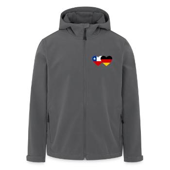 Chile Deutschland Flagge Herz - Recycelte Männer Softshell-Jacke von Stanley/Stella - Schwarz - Vorne - AI Model Male 185 light (185cm)