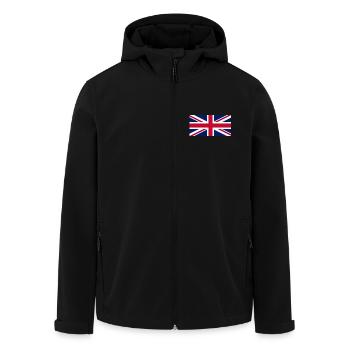 Union Jack-Inspired Marine Flag Design - Men’s Recycled Softshell Jacket by Stanley/Stella - black - Front - AI Model Male 185 light (185cm)