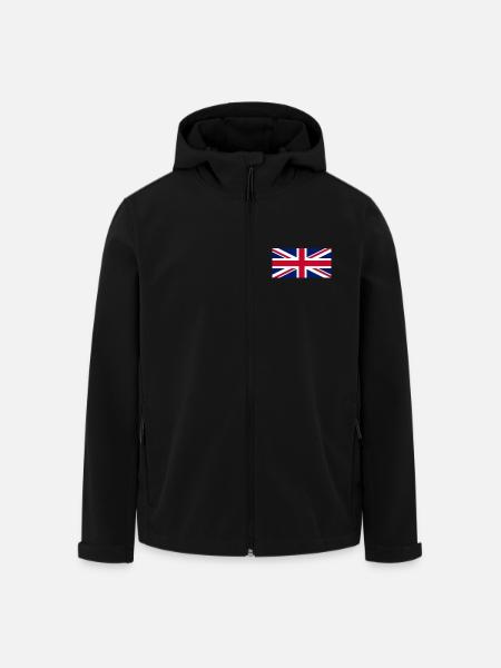 Union Jack-Inspired Marine Flag Design - Men’s Recycled Softshell Jacket by Stanley/Stella - black