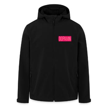 Dopamine - Men’s Recycled Softshell Jacket by Stanley/Stella - black - Front - AI Model Male 185 light (185cm)