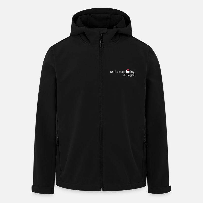 Kein Mensch ist illegal - Recycelte Männer Softshell-Jacke von Stanley/Stella - Schwarz