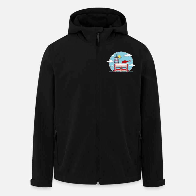 Caserne de pompiers sans lettrage - Veste softshell homme en polyester recyclé Stanley/Stella - noir